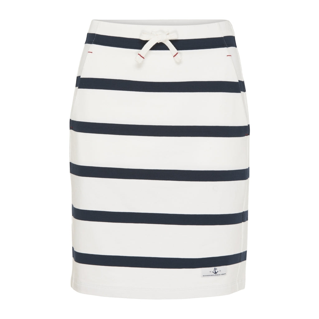 Anjelica Striped Skirt - Pearl/Dark Navy