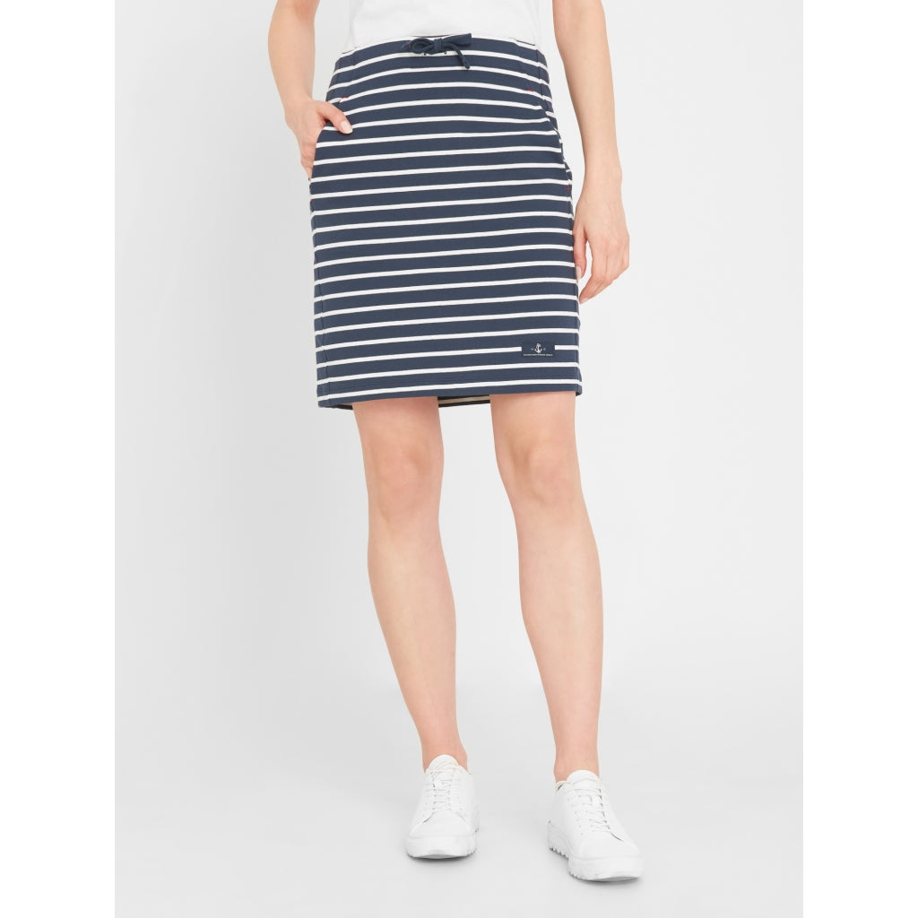 Anjelica Striped Skirt - SR Navy/Pearl Breton