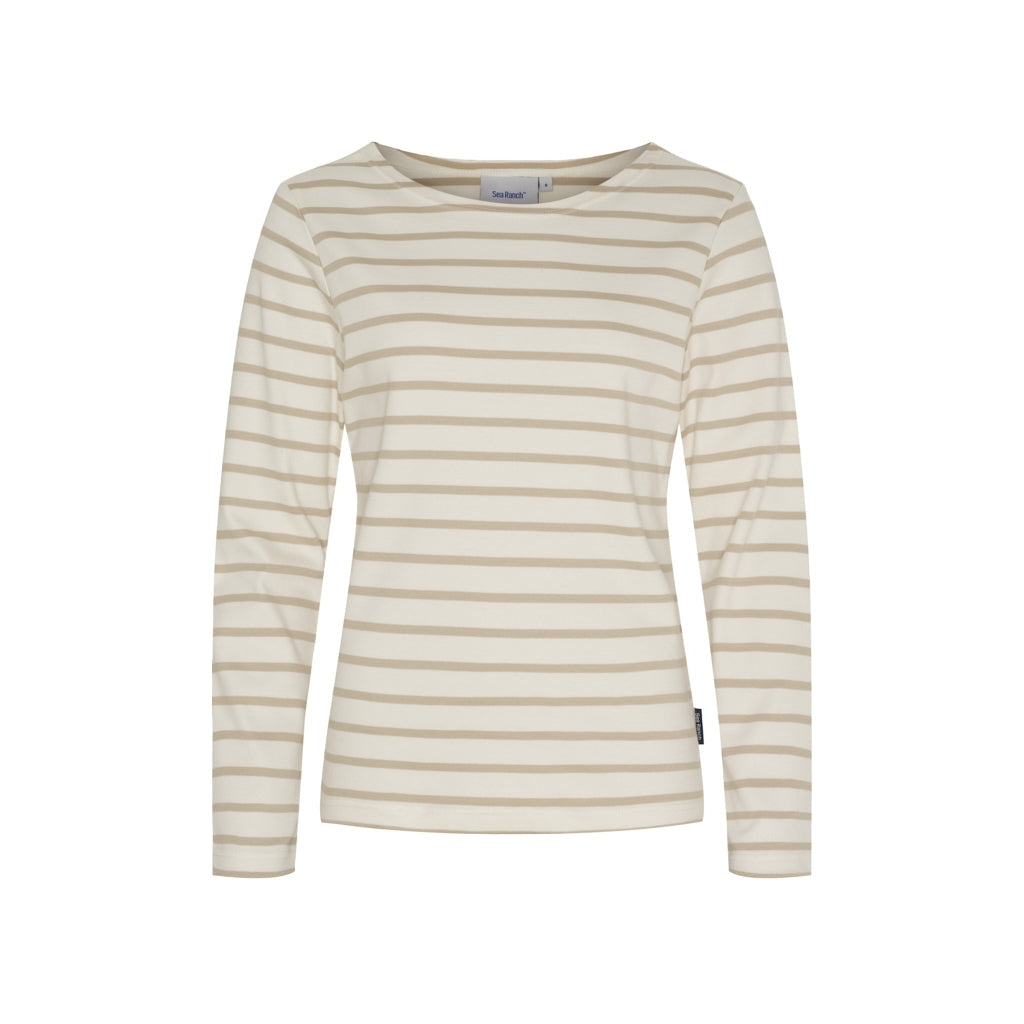 Antibes Striped Long Sleeve Tee - Ecru/Oxford Tan