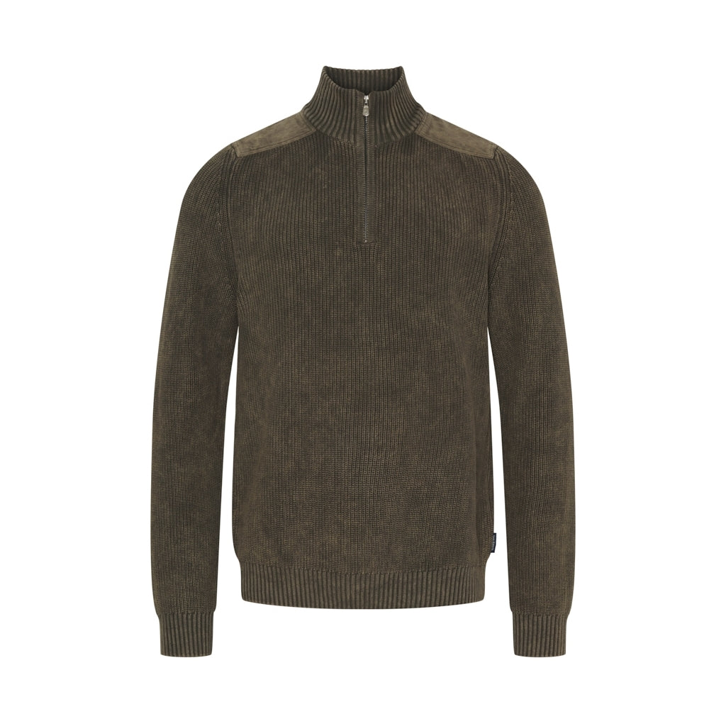 Archibald Half Zip - Dark Brown