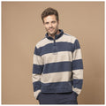 Bertram Half Zip Sweat - Navy / Lilas /Grey Melange