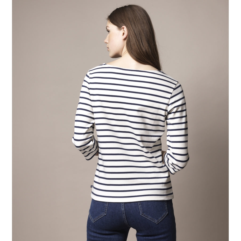 Cannes 3/4 sleeve Tee - Ecru/SR Navy