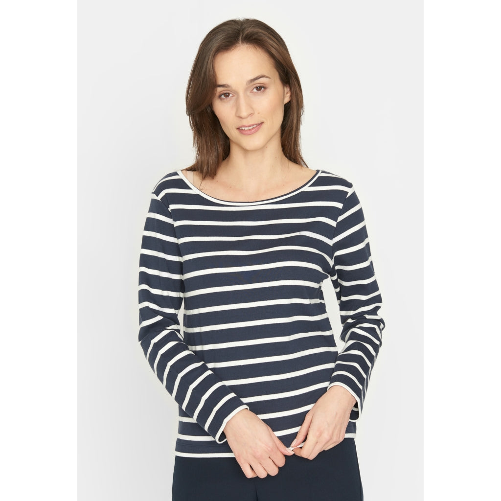 Catalina long sleeve T-shirt - Navy Stripe