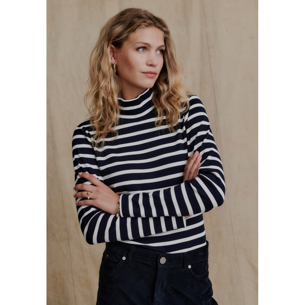 Cherry Rollneck - Navy Stripe