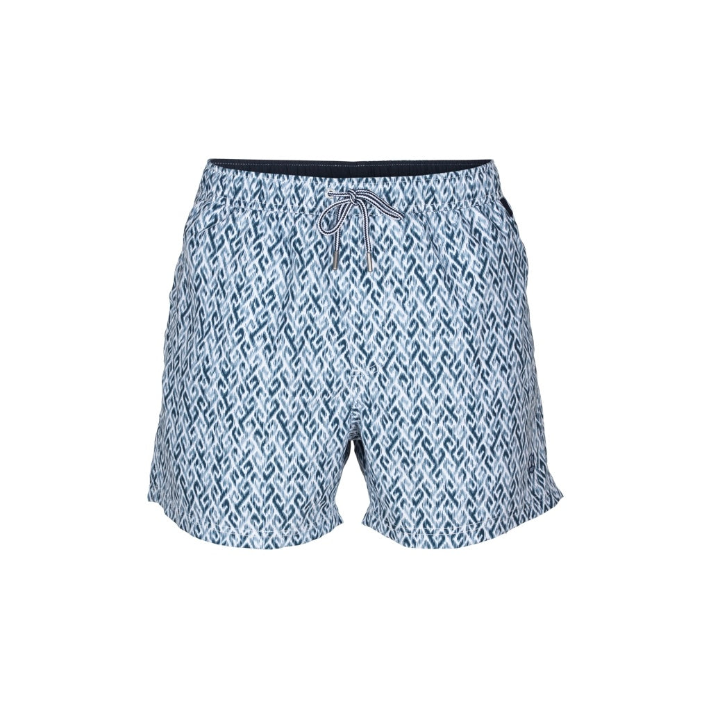 Chico Printed Swim Shorts - Deep Ultramarine/White