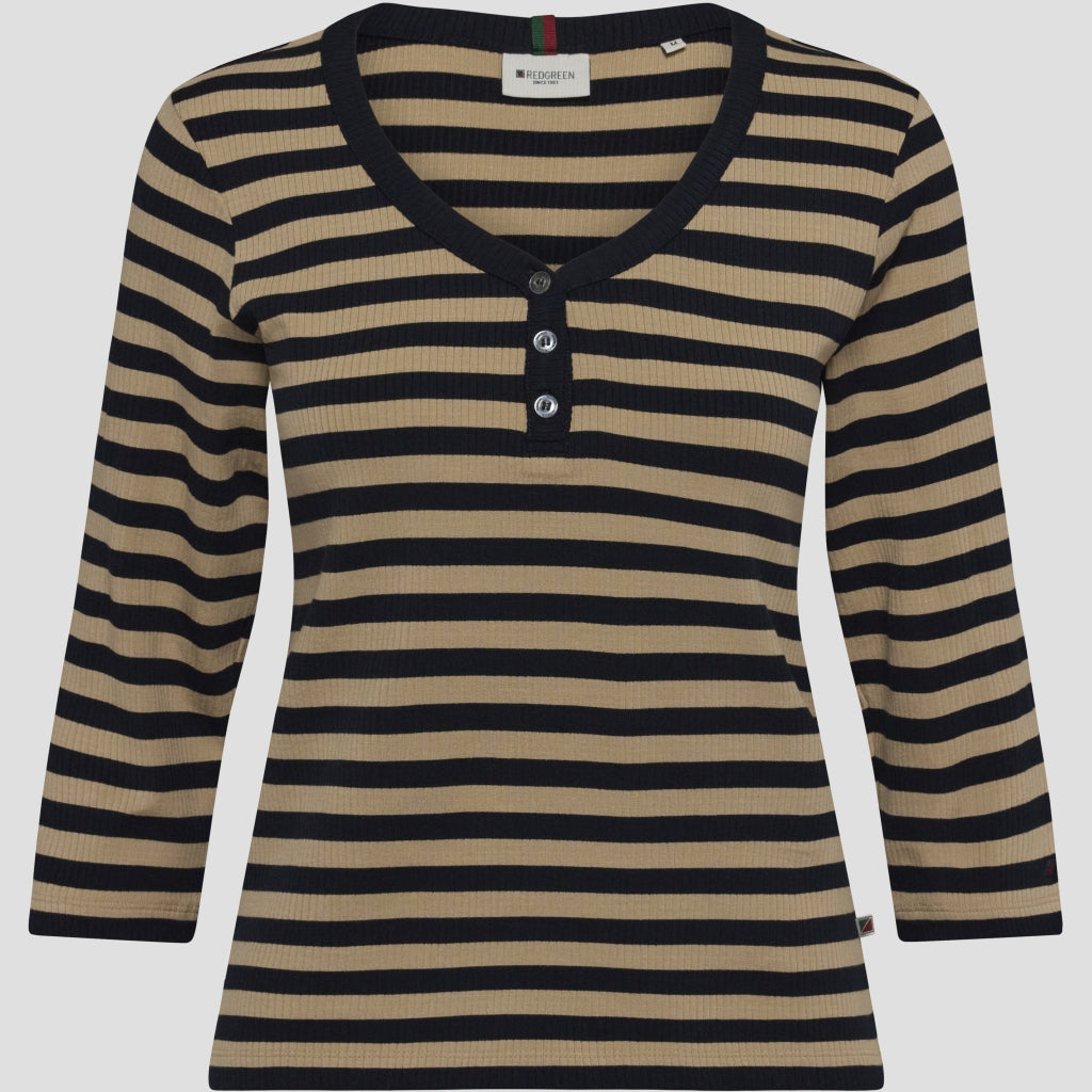 Christelle Long Sleeve Tee - Mid Sand Stripe