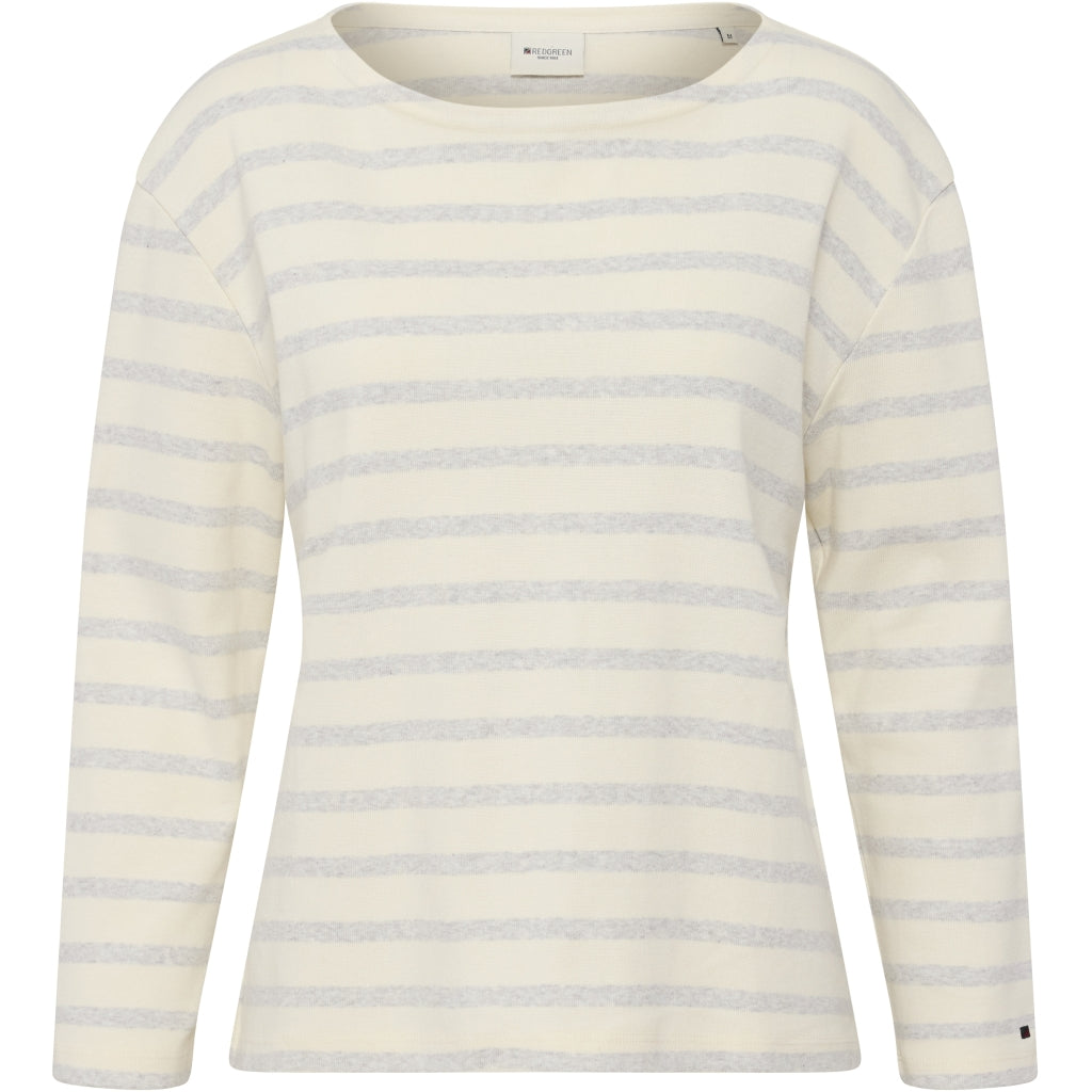 Claudia T-shirt - Grey Melange Stripe