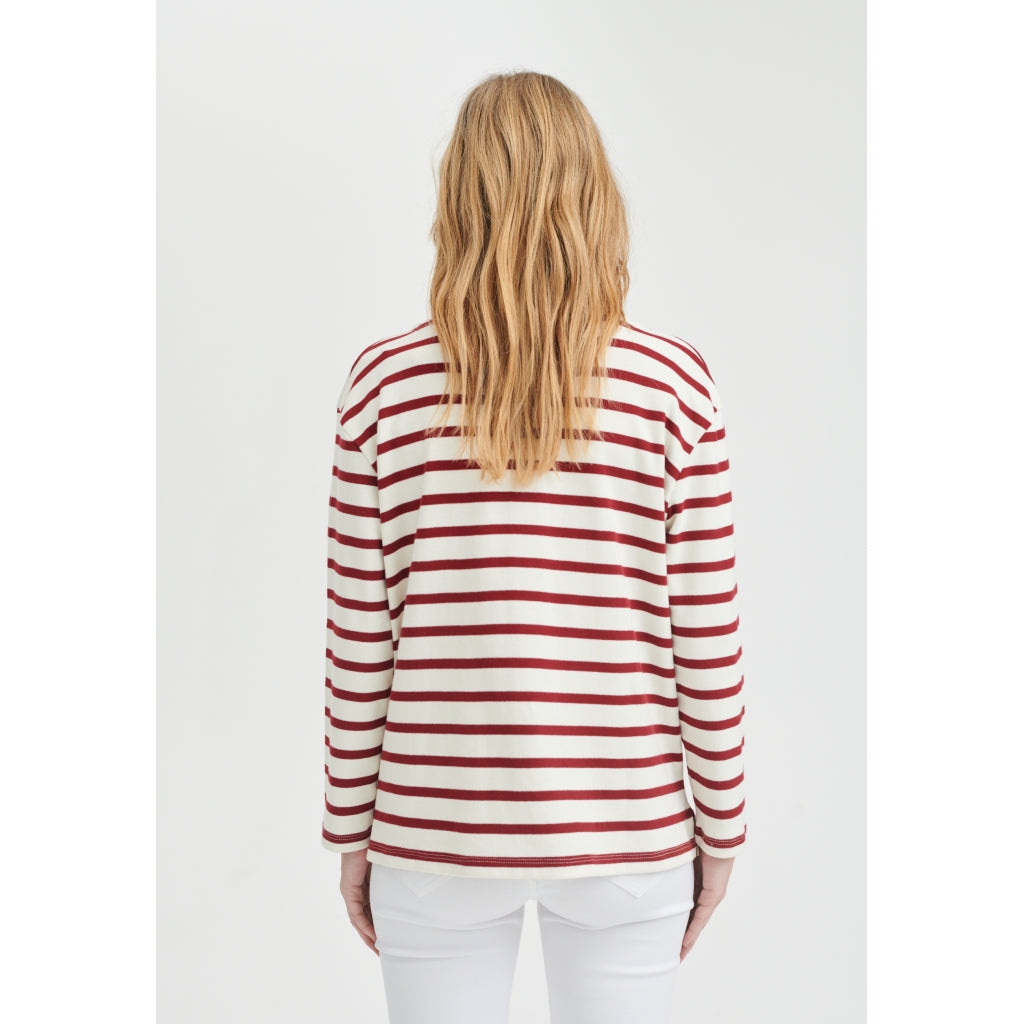 Claudia T-shirt - Dark Red Stripe