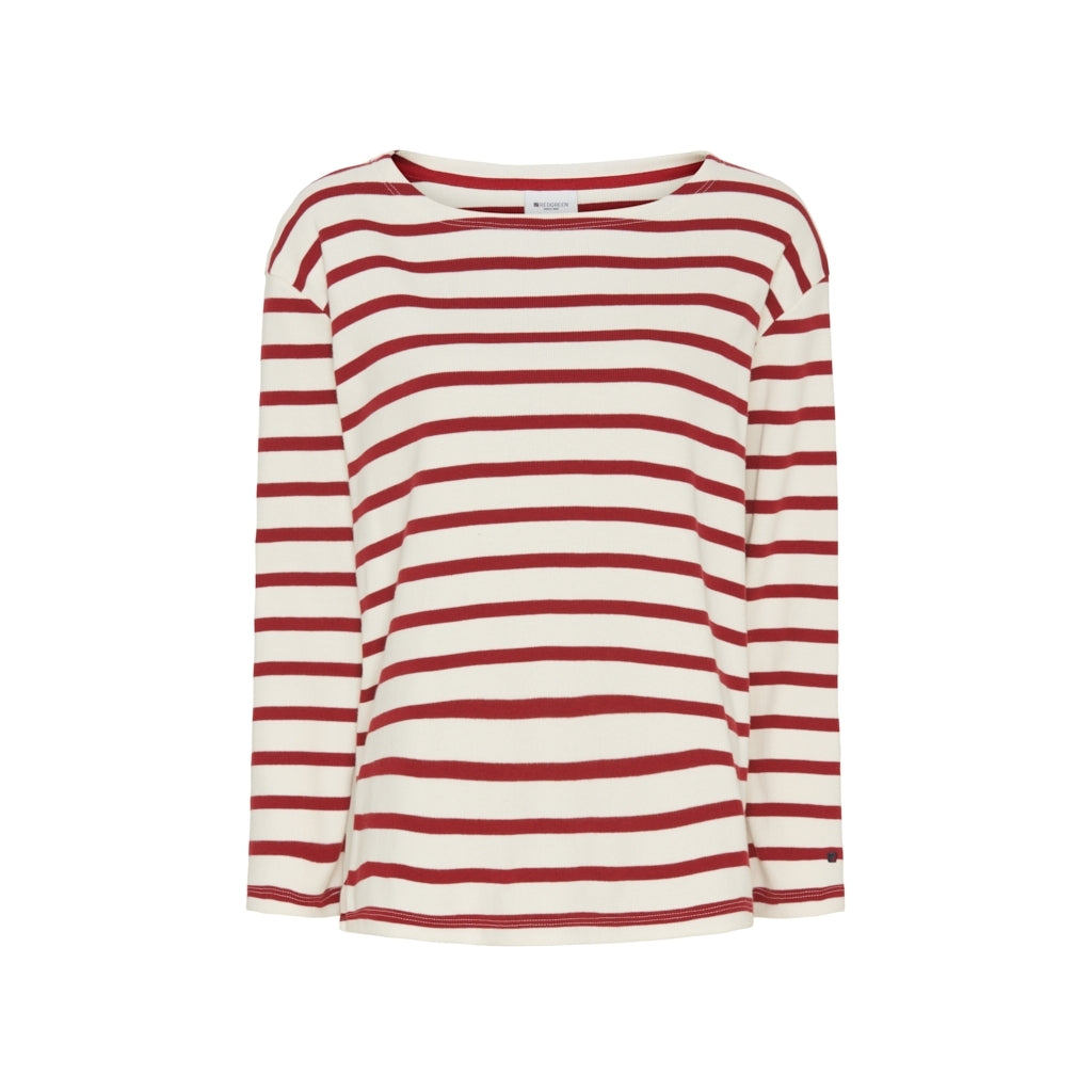 Claudia T-shirt - Dark Red Stripe