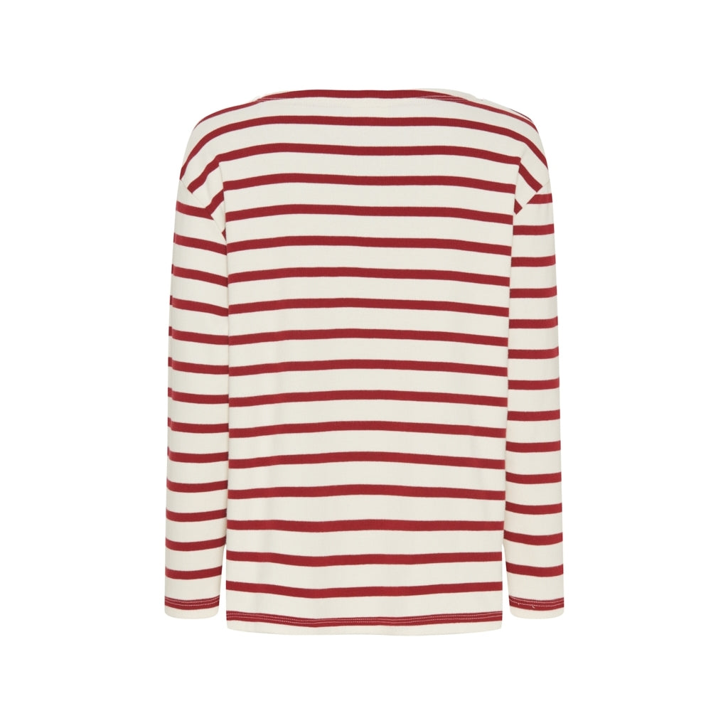 Claudia T-shirt - Dark Red Stripe