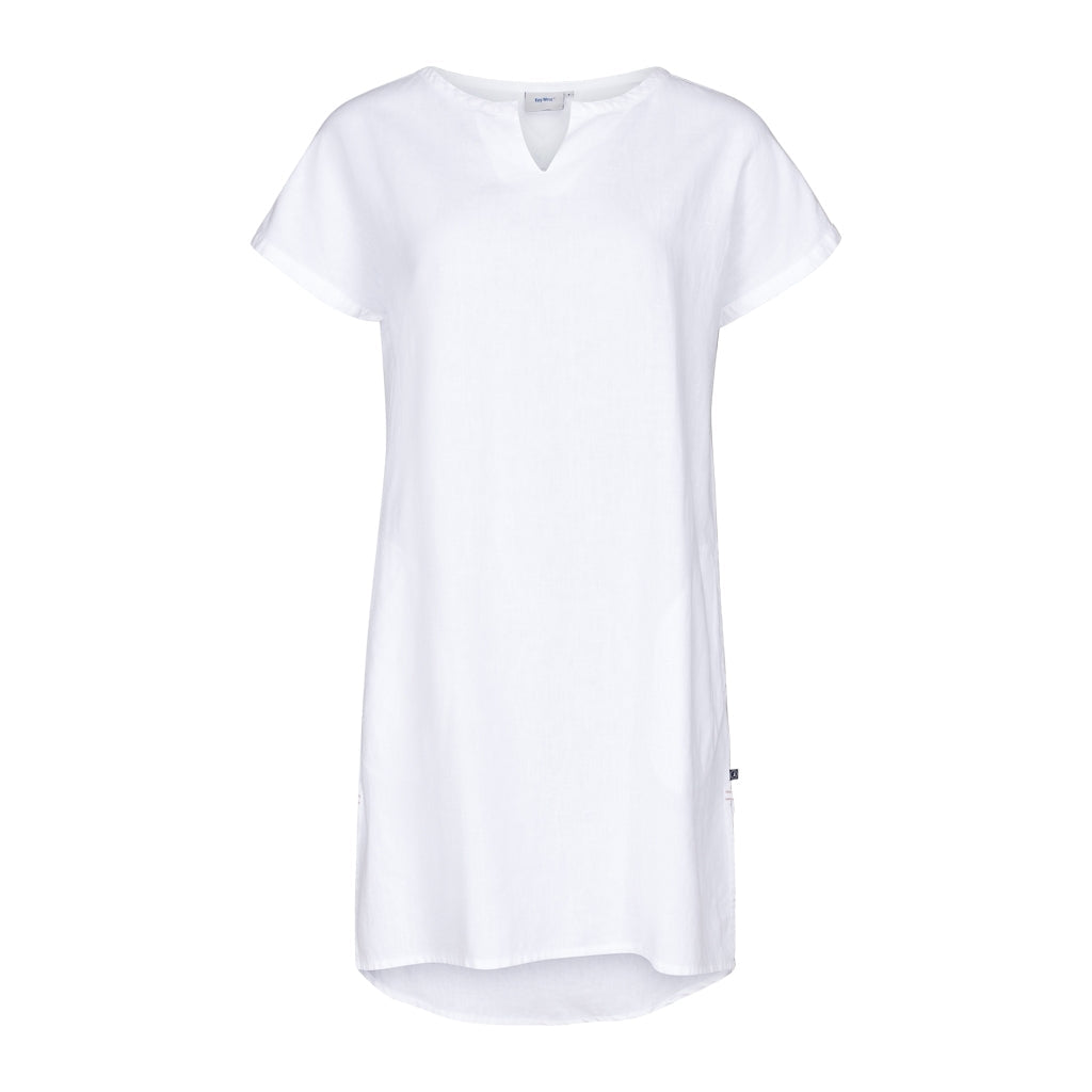 Columbine Cotton Linen Tunic Dress - White
