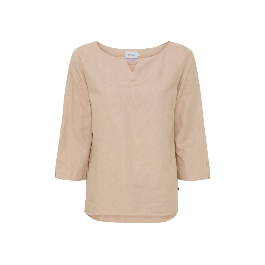 Corrie 3/4 Sleeve Tee - Oxford Tan