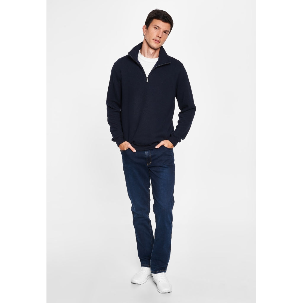 Cromwell 3XL-4XL Half Zip Sweater - Navy
