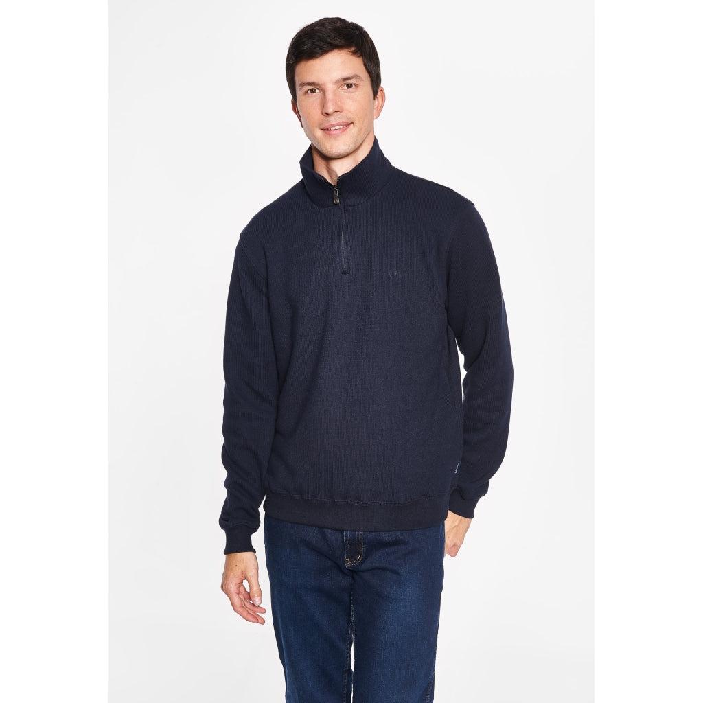 Cromwell 3XL-4XL Half Zip Sweater - Navy