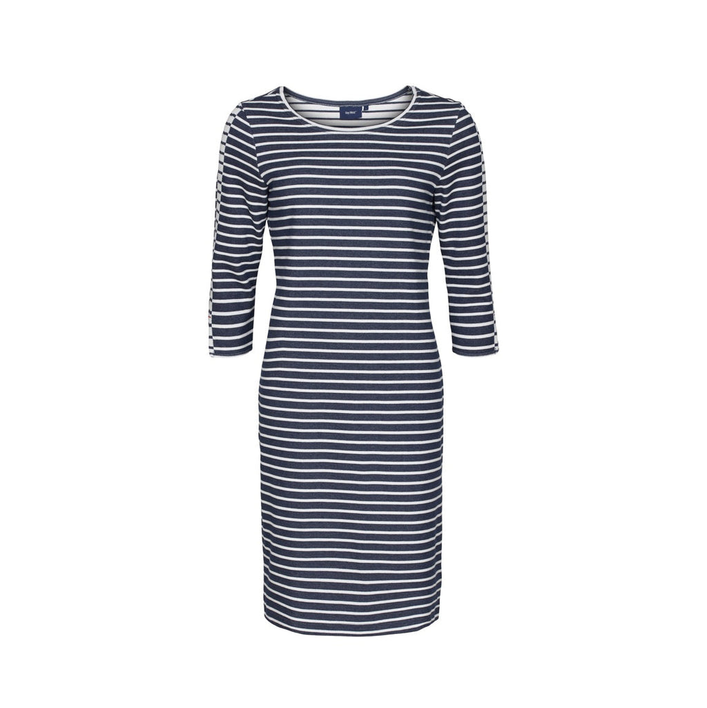 Daphne Striped Long Sleeve Dress - SR Navy/Pearl