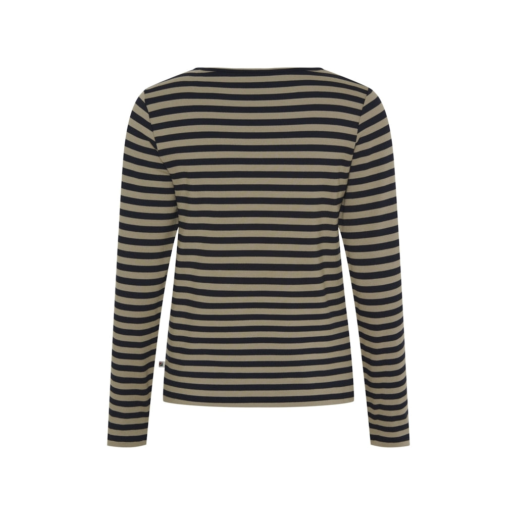 Fie Long Sleeve T-shirt - Dark Sand Stripe