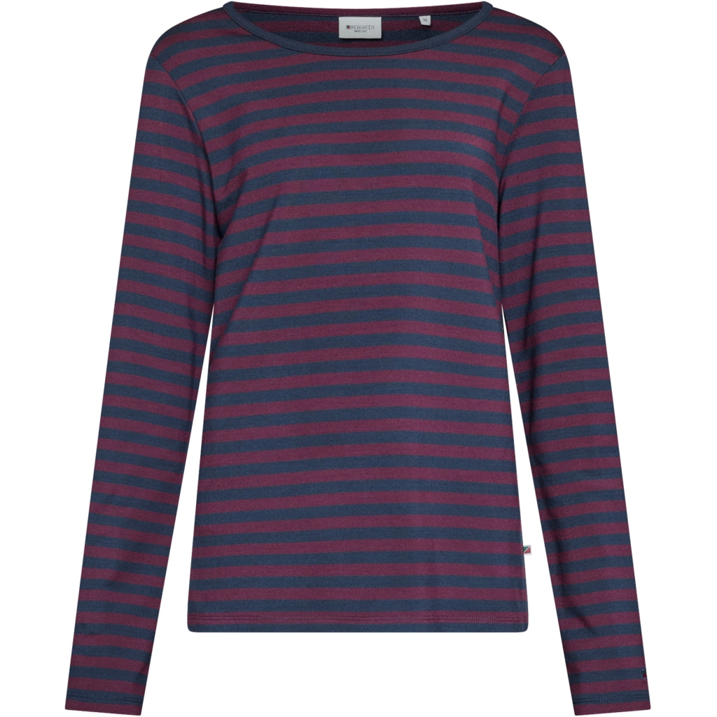 Fie Long Sleeve T-shirt - Eggplant Stripe