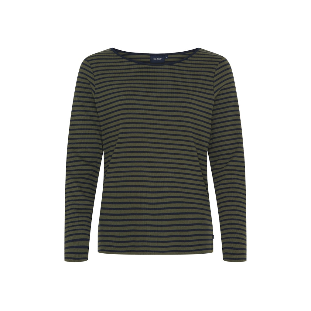 Fran L/S Tee - Olive / SR Navy