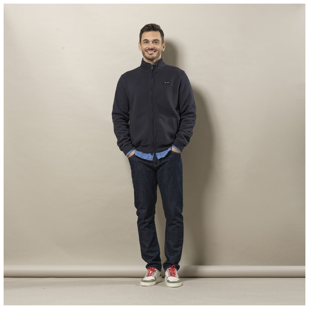 Garcia Long Sleeve Sweat Zip Cardigan - Dark Navy
