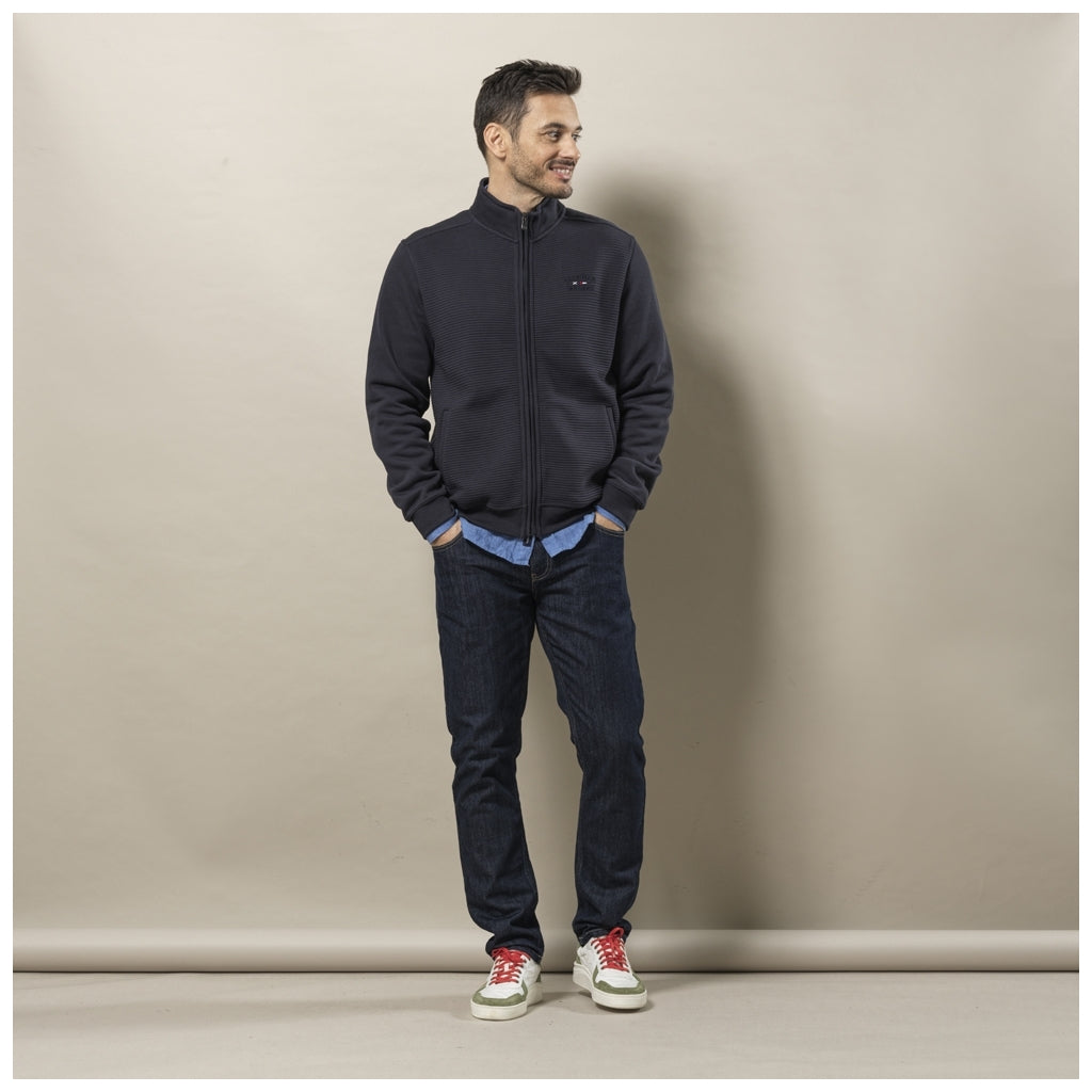 Garcia Long Sleeve Sweat Zip Cardigan - Dark Navy