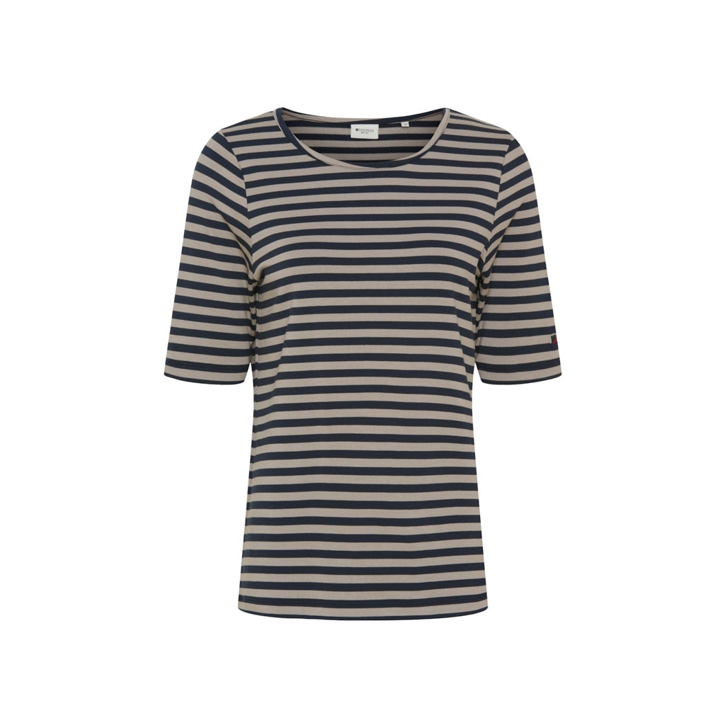 Hedy kortærmet T-shirt - Sand Stripe