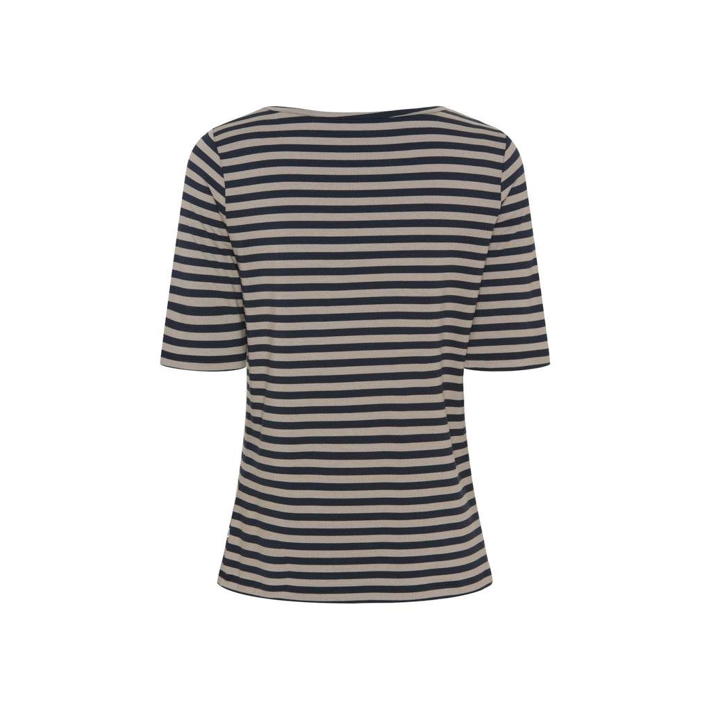 Hedy kortærmet T-shirt - Sand Stripe