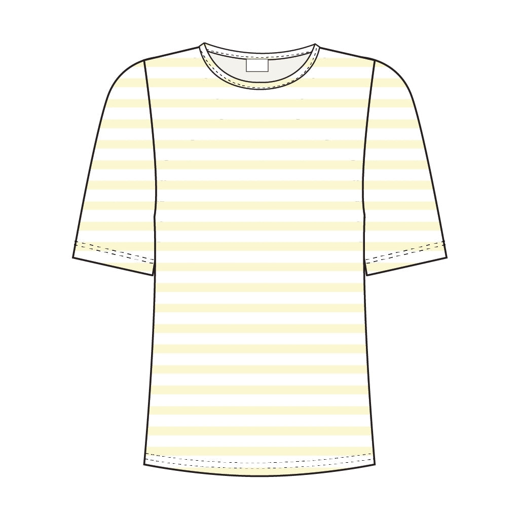 Hedy kortærmet T-shirt - Yellow Pastel Stripe