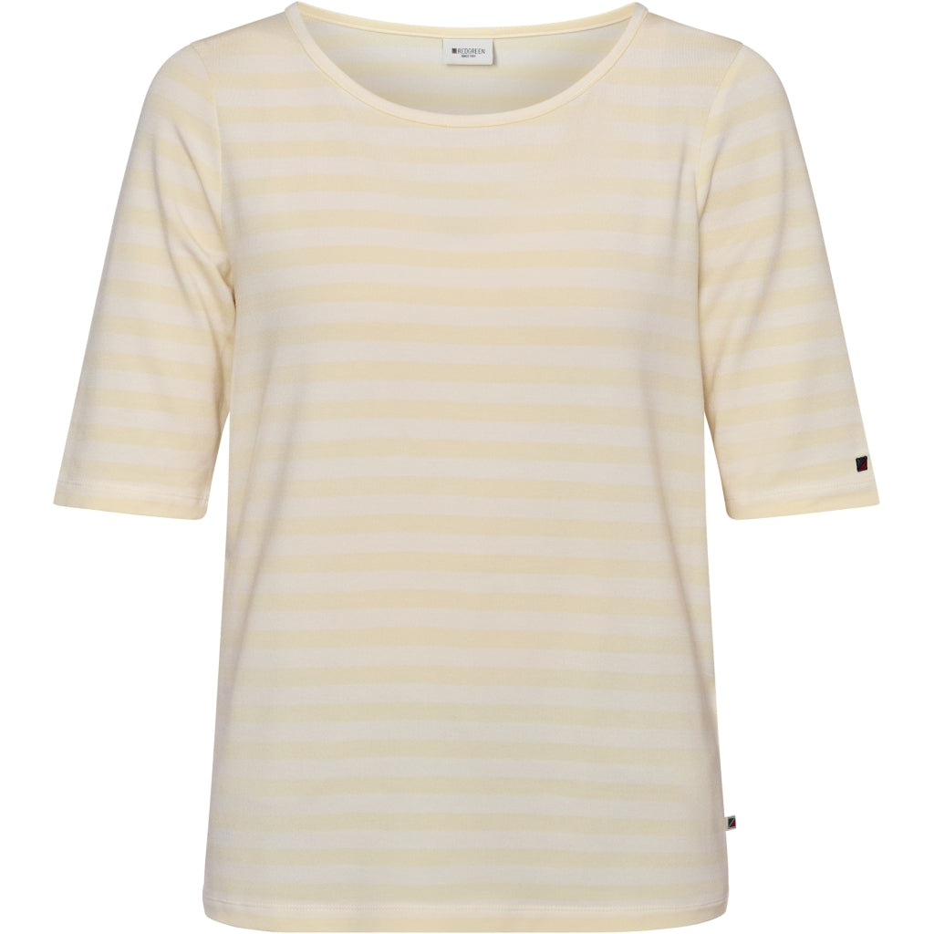 Hedy kortærmet T-shirt - Yellow Pastel Stripe