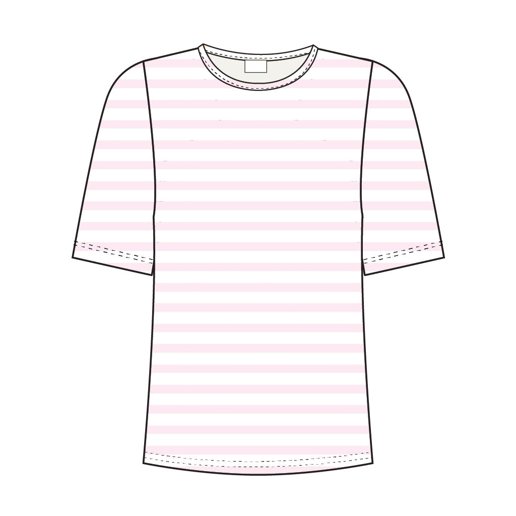 Hedy kortærmet T-shirt - Rose Stripe