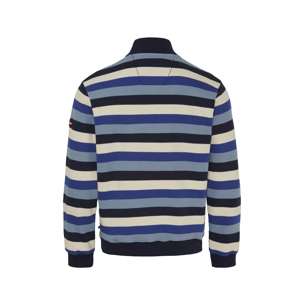 Hutchinson Half Zip - Dark Navy Multi Stripe