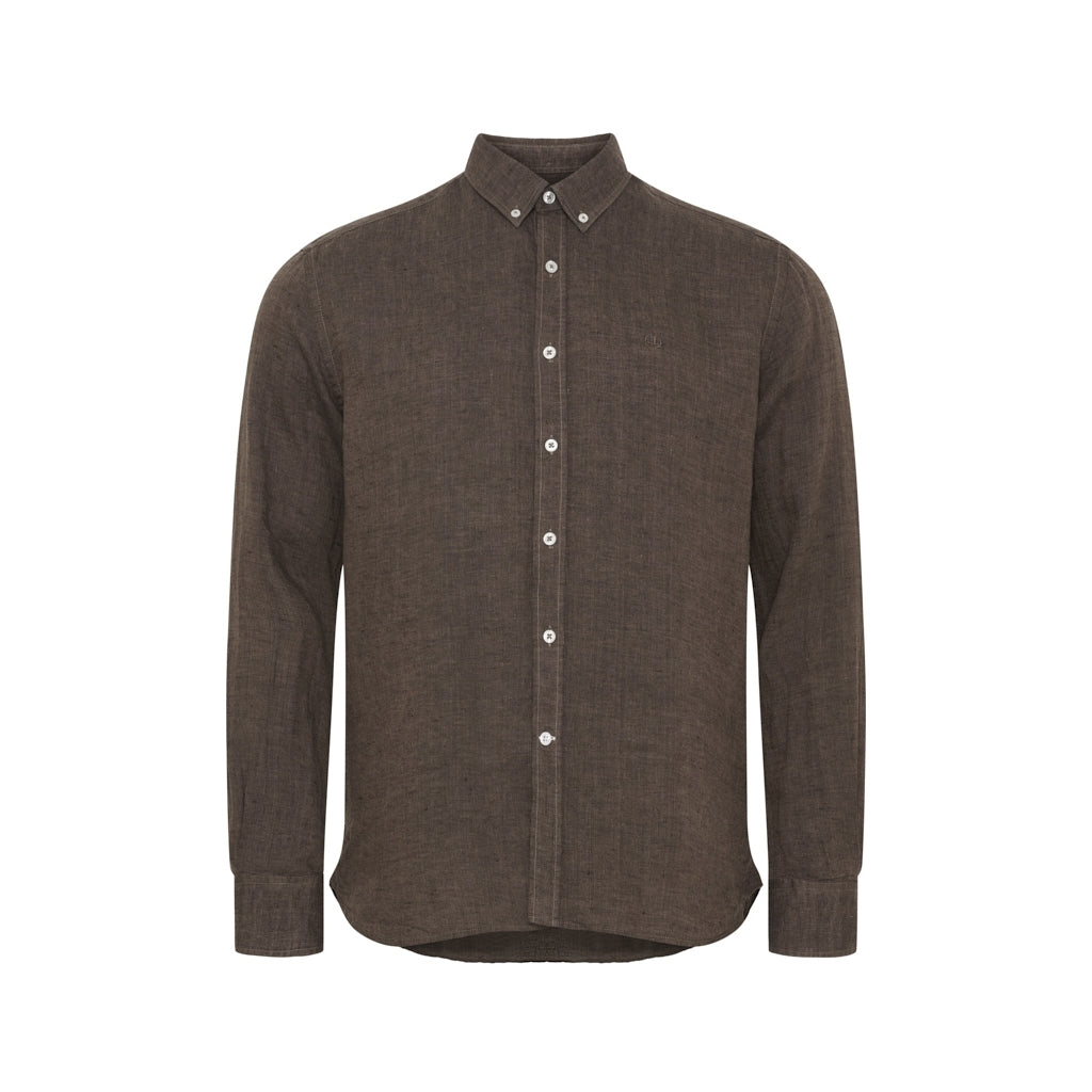 Hyeres Long Sleeve Shirt - Brown Melange