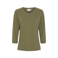 Kaya 3/4 length Sleeve Tee - Army Grøn