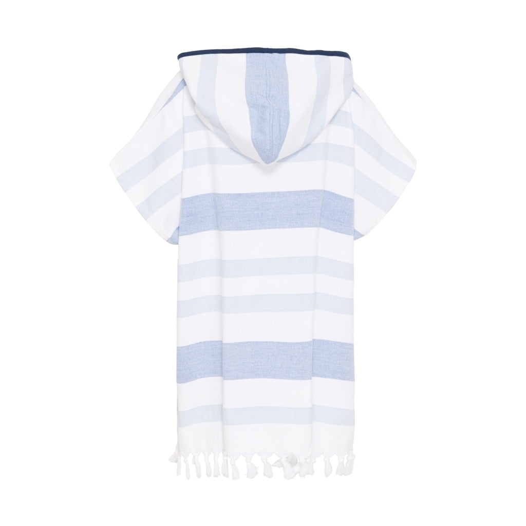 Kids Bondi Beach Poncho - Federal Blue / White