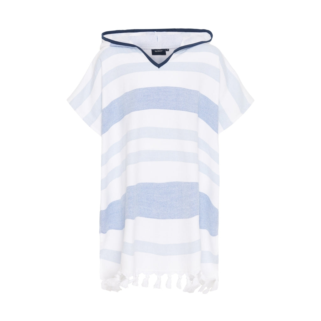 Kids Bondi Beach Poncho - Federal Blue / White