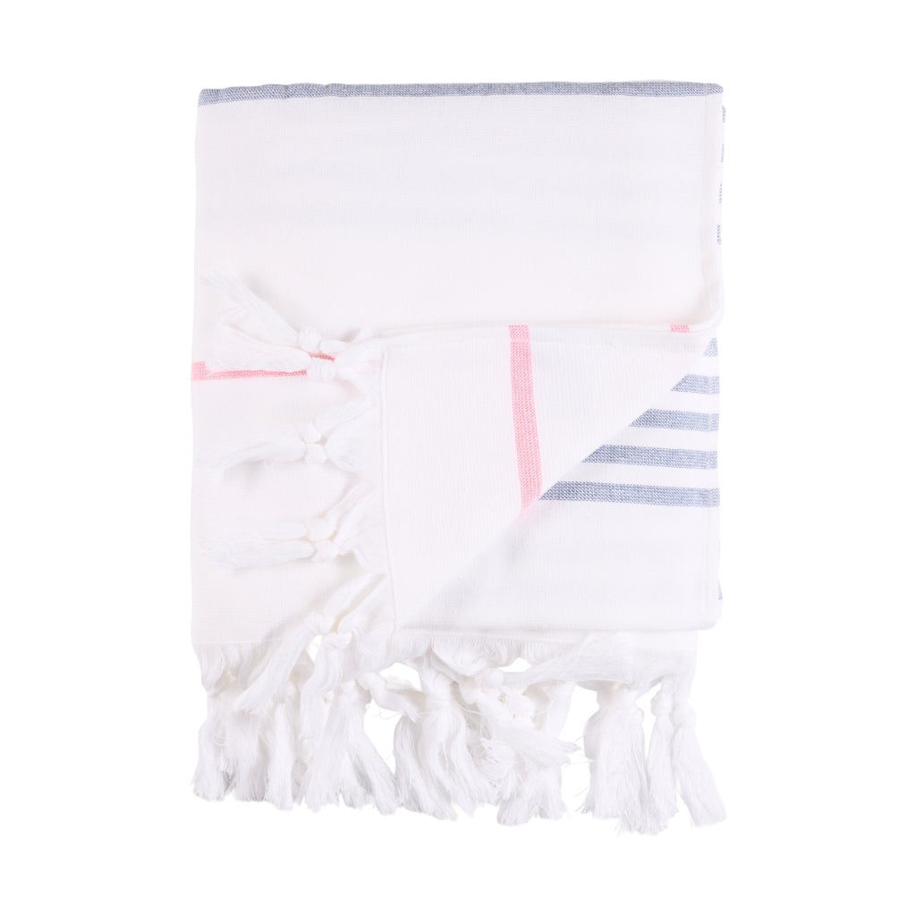 Long Beach Towel - White/Federal Blue