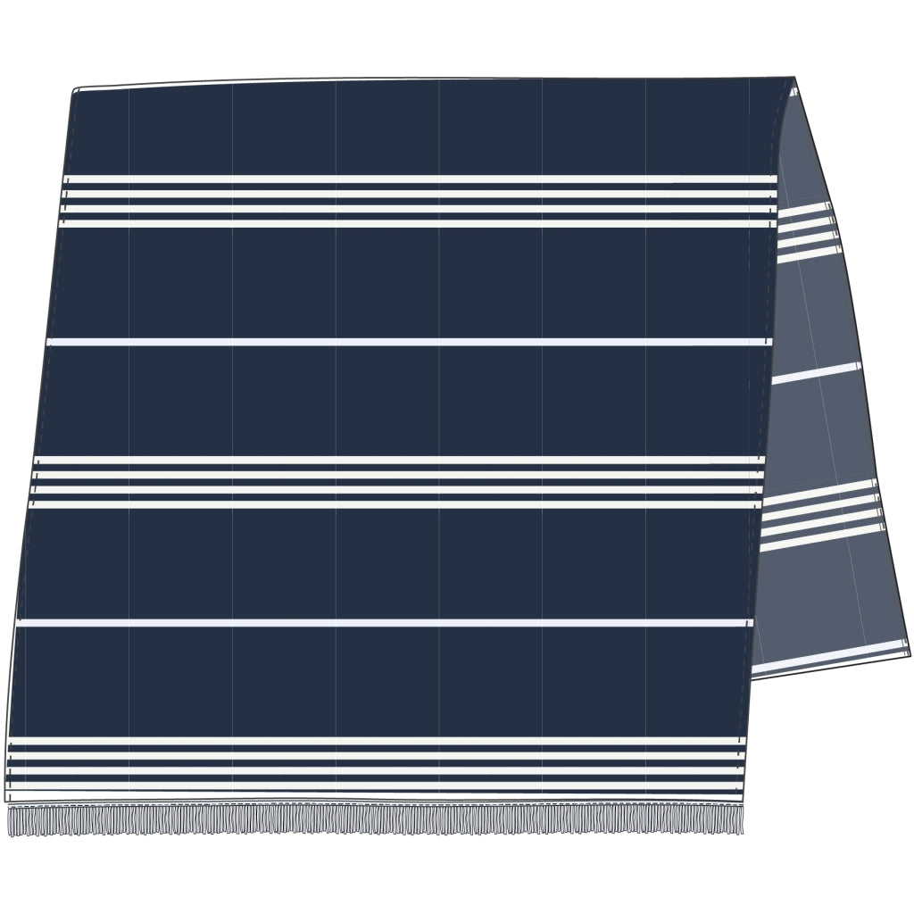Long Beach Towel - Dark Navy / White