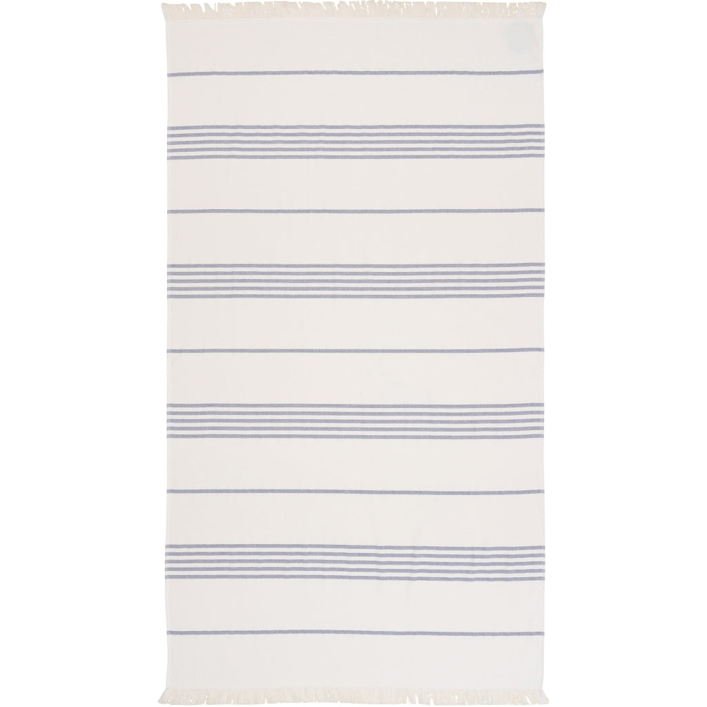 Long Beach Towel - White/Dark Navy