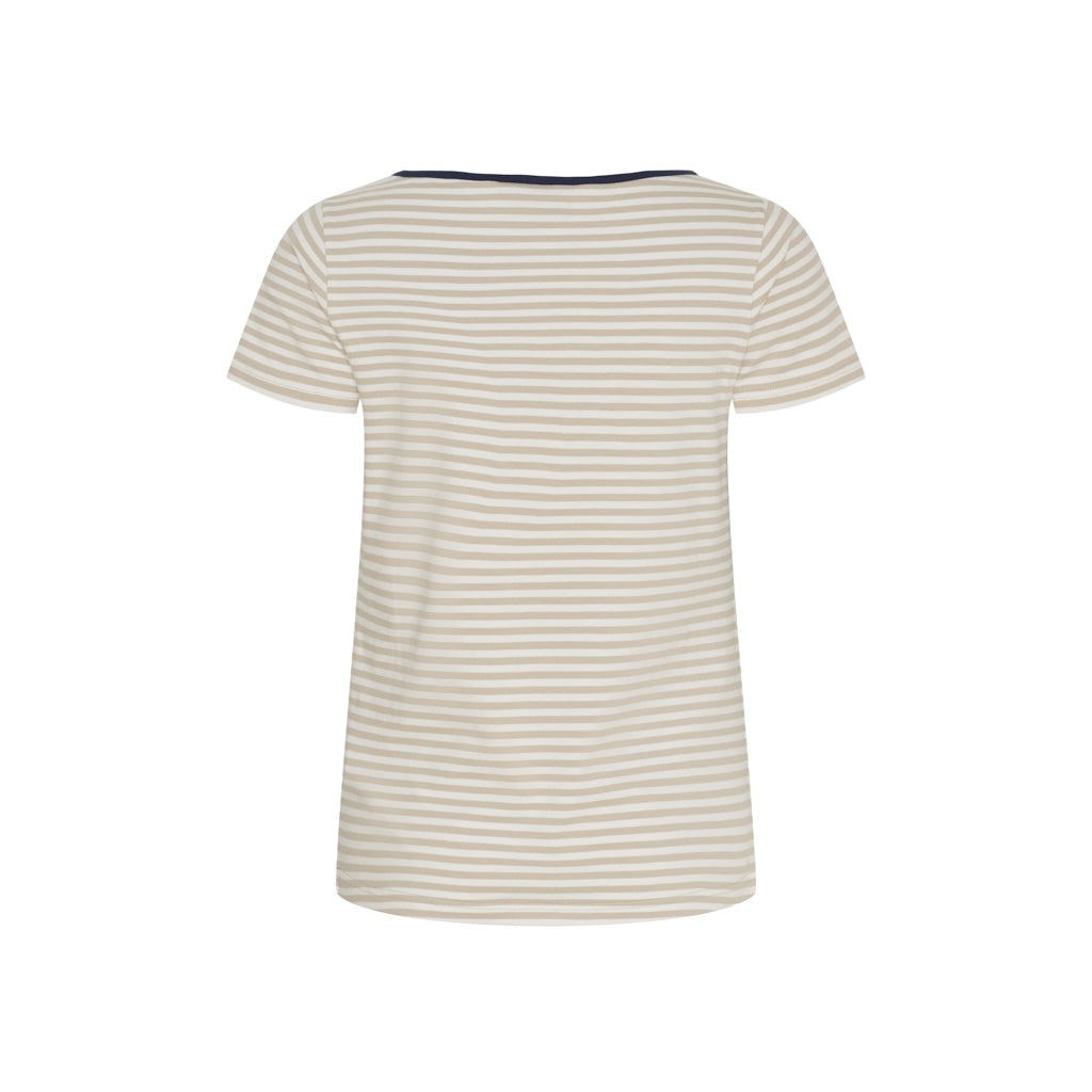 Luella Striped Short Sleeve Tee - Doeskin / Pearl