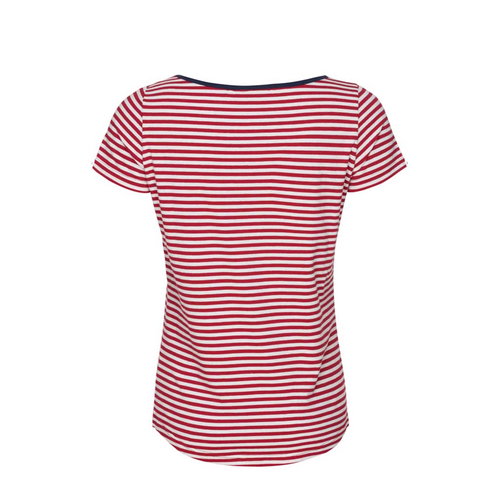 Luella Striped Short Sleeve Tee - SR Red/Pearl