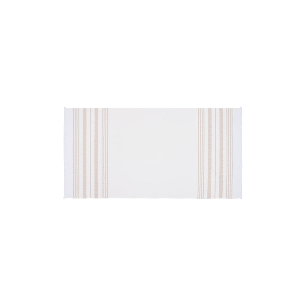 Malibu Beach Towel - White / Sand