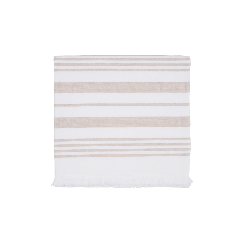 Malibu Beach Towel - White / Sand