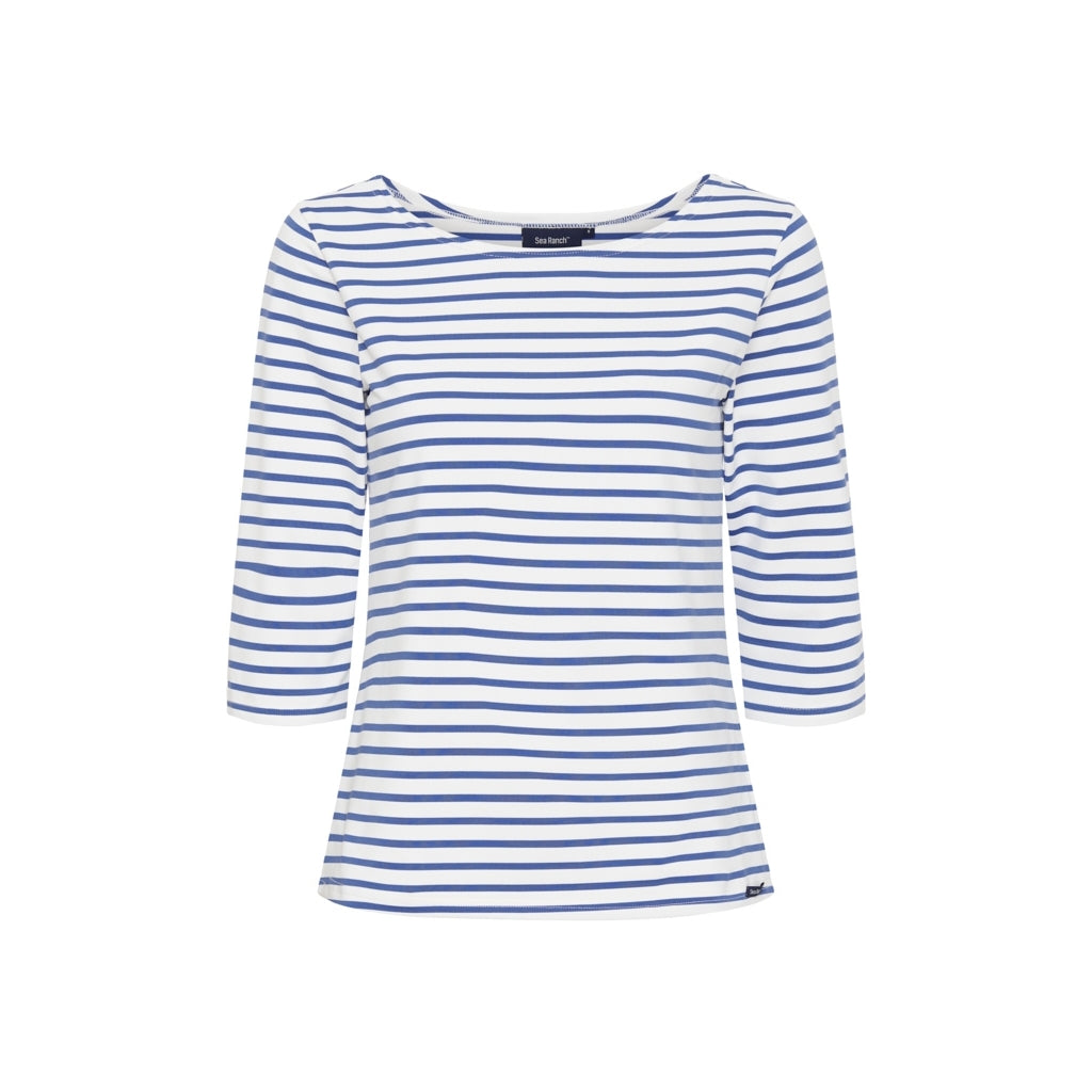 Marina tee with UV protection - White/Federal Blue