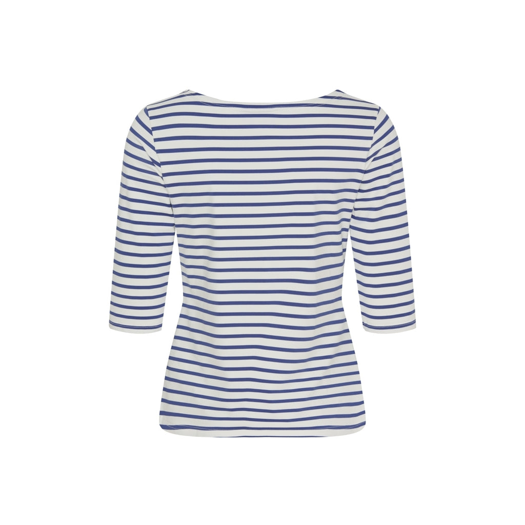 Marina tee with UV protection - White / Monaco Blue
