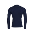 Mens Merino Wool Zip Neck - Navy Marle