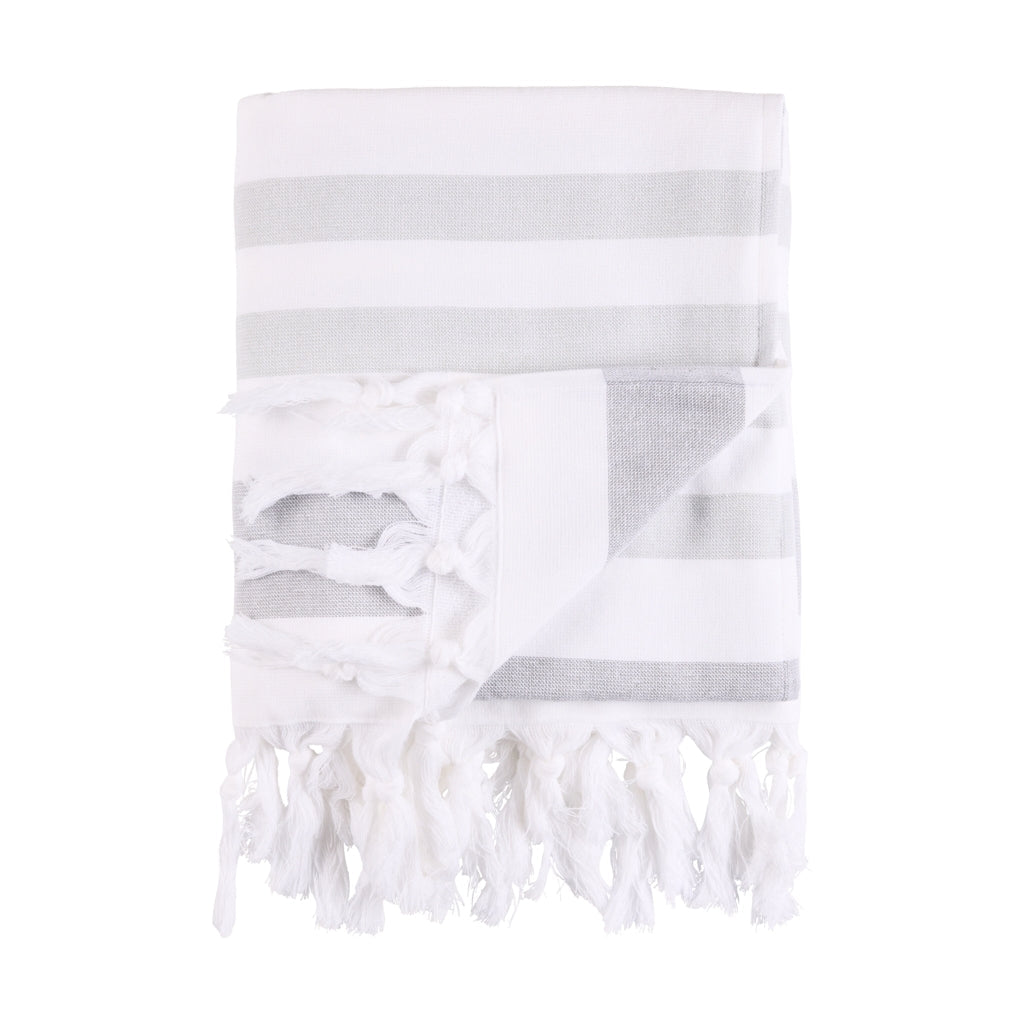 Miami Beach Towel - Mid Grey/White