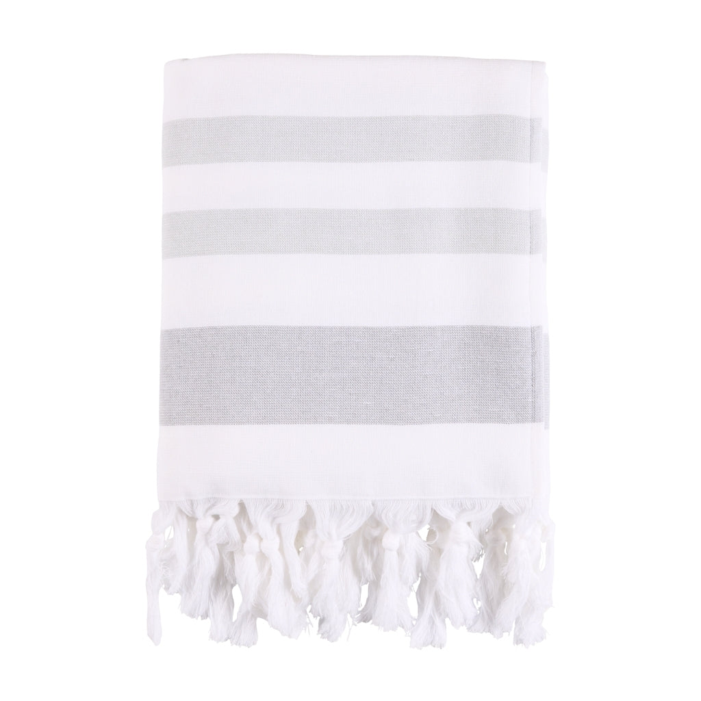 Miami Beach Towel - Mid Grey/White