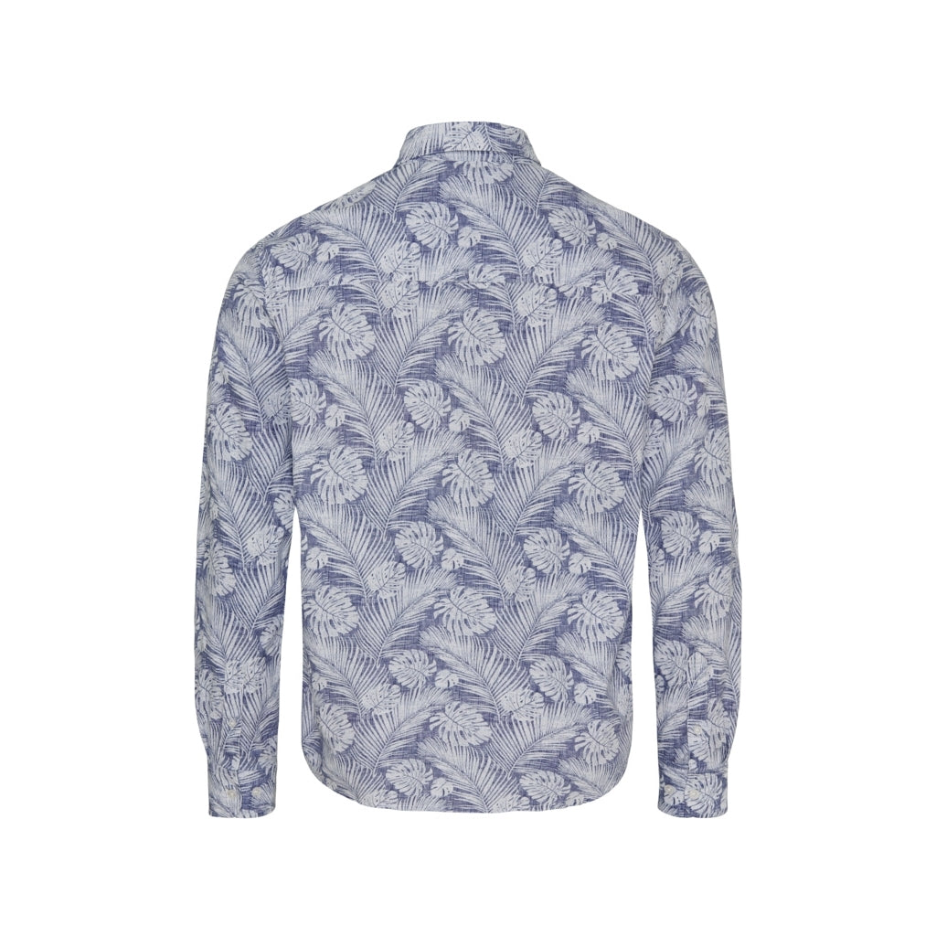 Palmer Shirt - Blue Palm Print