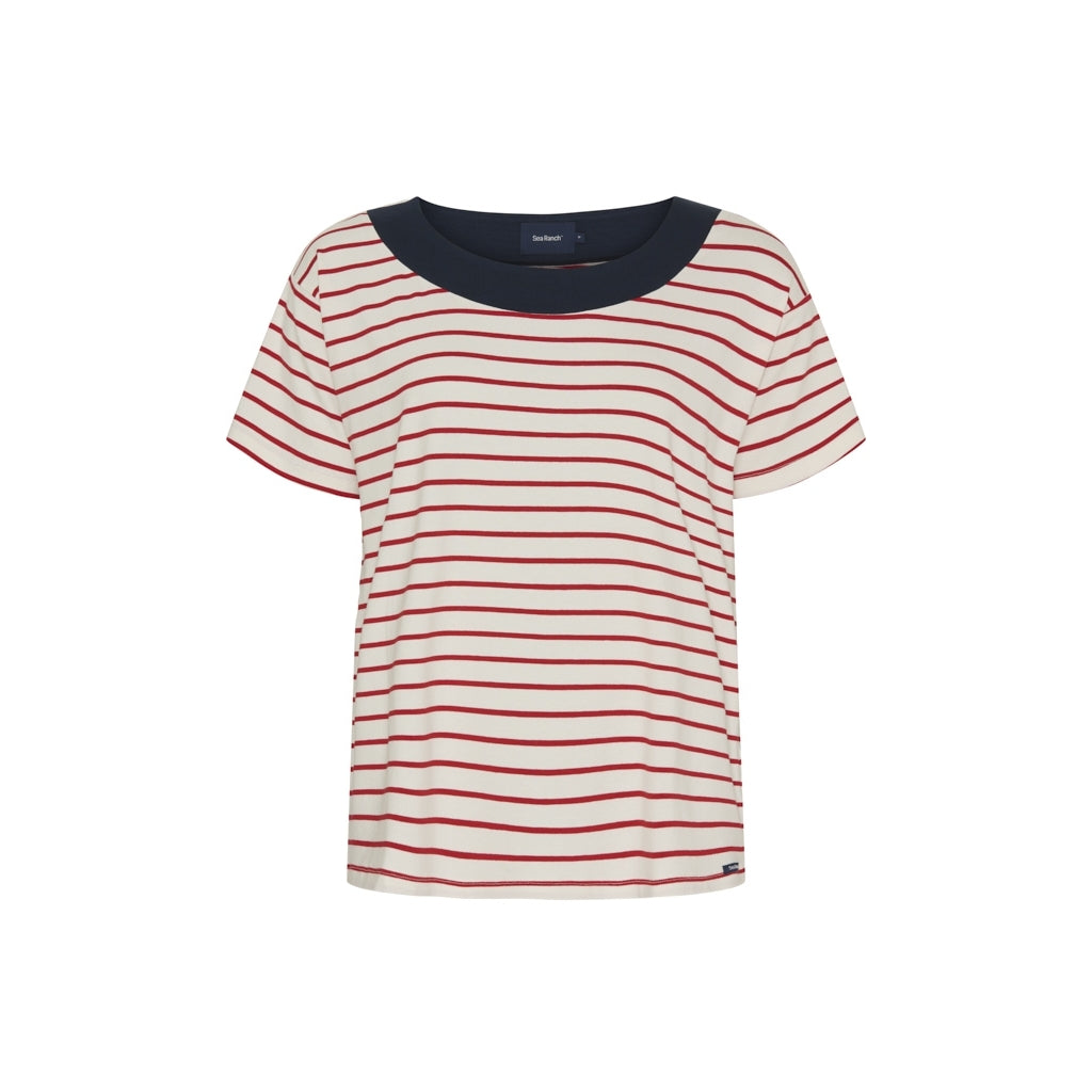 Patrizia Short Sleeve Tee - Pearl/SR Red