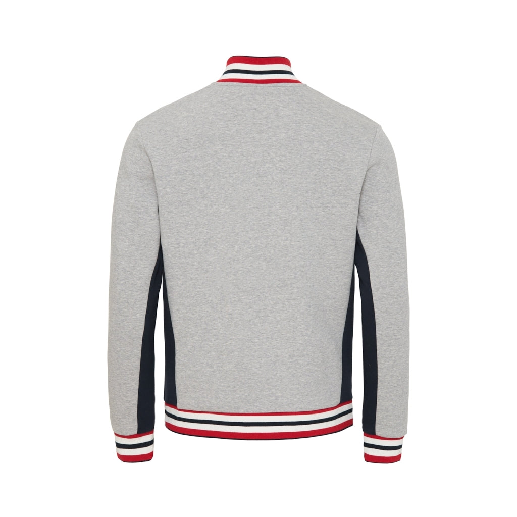 Paul Sweat Zip - Grey Melange / Dark Navy