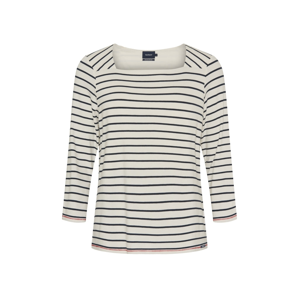 Pippa Tee - Pearl/Dark Navy